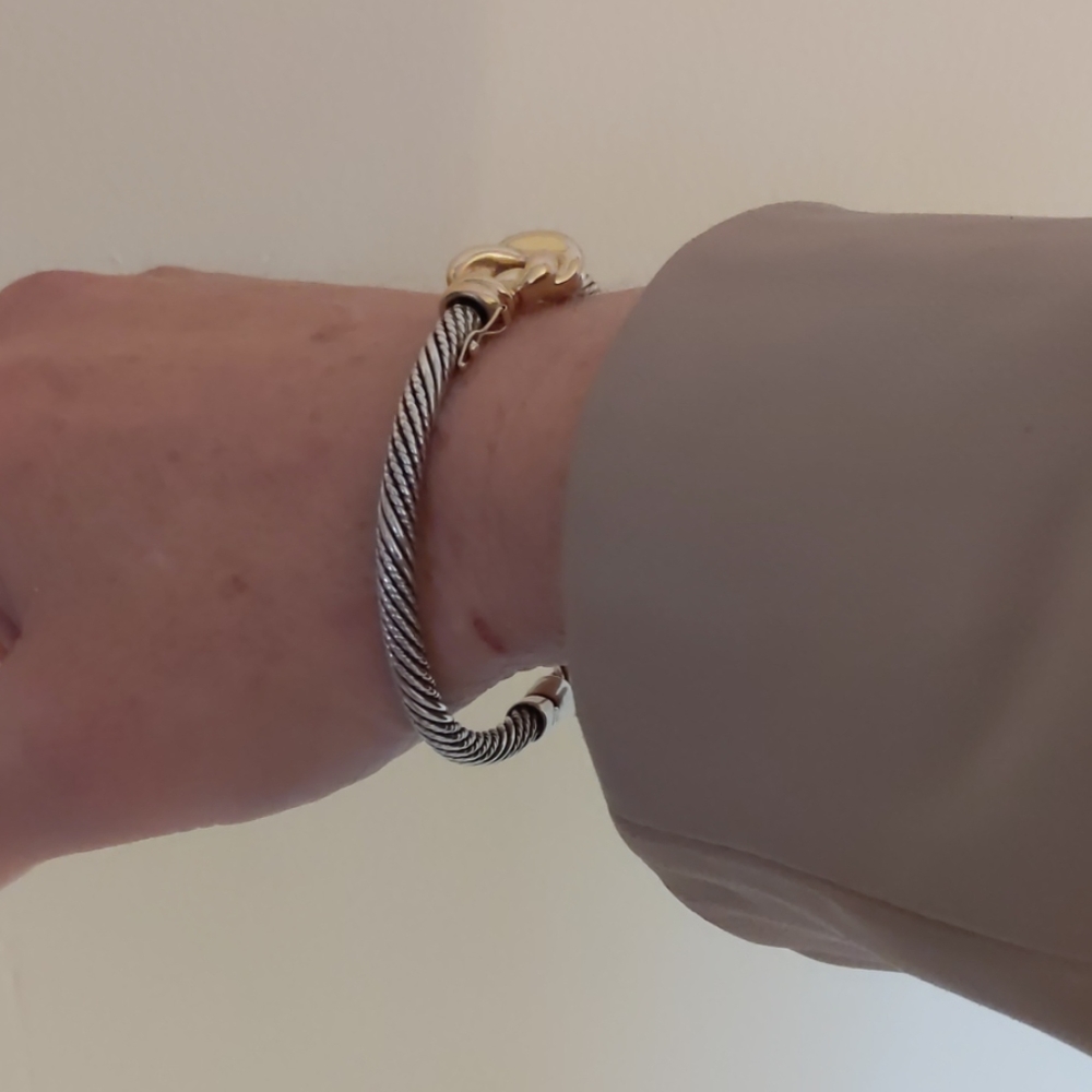 JTL Designer 14K YG & Sterling Knot Cable Bracelet - Picture 7 of 10